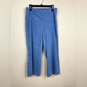 Ruby Ribbon Pull on Snap Accent Blue Jeans Size XL